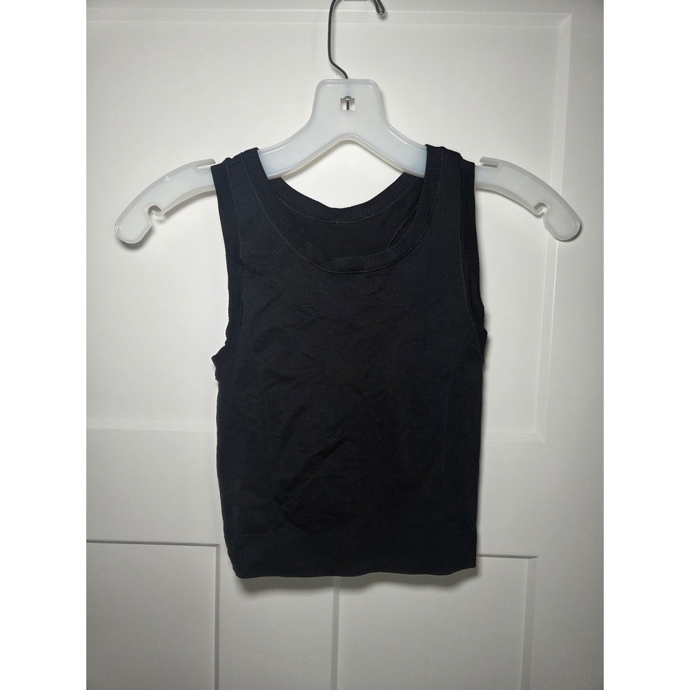 Old Navy Active Seamless Crop Tank Top Black Racerback XS Petite